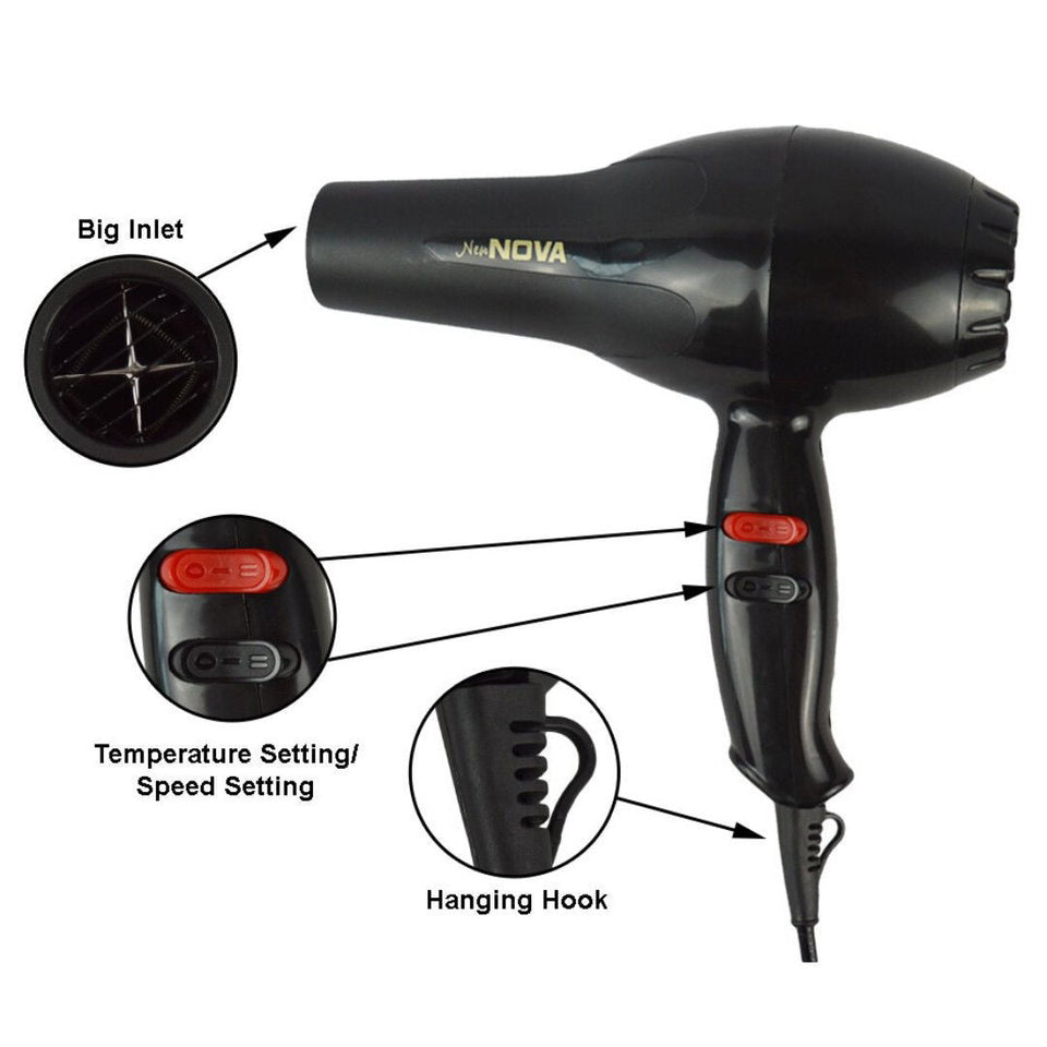 Mybae New Nova Big Hair Dryer (1800W) “Comes with a Warranty”